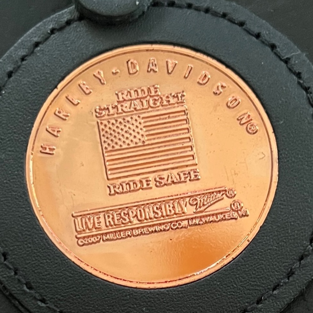 Harley Davidson 105th Anniversary Faux Leather Trifold 8.5" Wallet & Key Ring